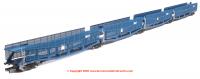 RT-OO-CAR4-436A Revolution Trains Quad set Cartic-4 car carrier - MAT blue with mesh screens
